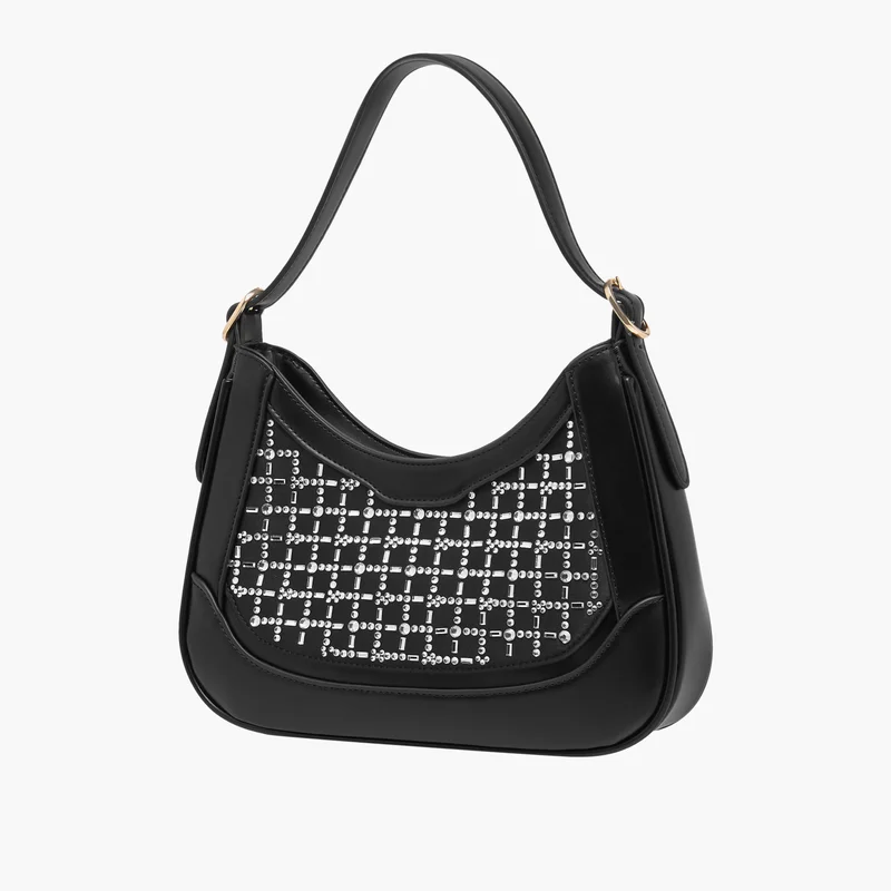 Sasha Embellished Black Shoulder Bag for Women